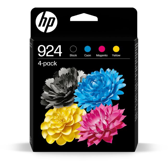 Оригінальний набір картриджів HP 924 (чорний, блакитний, пурпуровий, жовтий) Multipack для принтерів HP