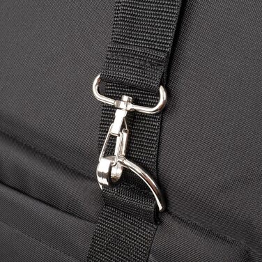 Сумка-переноска для собак та котів | Сумка на плече для тварин з гумкою та карабіном | до 15 кг | Матеріал: штучний замш (вельвет) | Розмір: L | Чорний колір (52 x 35 x 39 см)