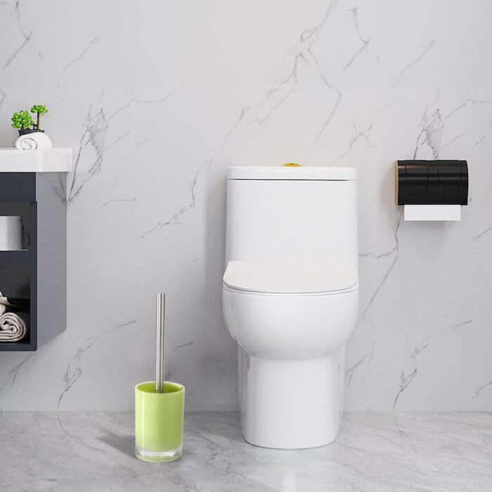 Acrylic Bathroom Accessories Set, Lotion/Soap Dispenser, Soap Dish, Toothbrush Holder, Tumbler, Toilet Brush and Holder, Modern Bathroom Decoration and Housewarming Gift Set, Orange, 5-Piece (Green-5)