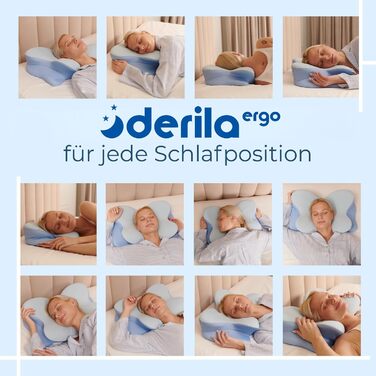 Подушка Derila Ergo з Memory Foam для шиї та сну на боці, спині та животі (1 шт) 54x36x12 см