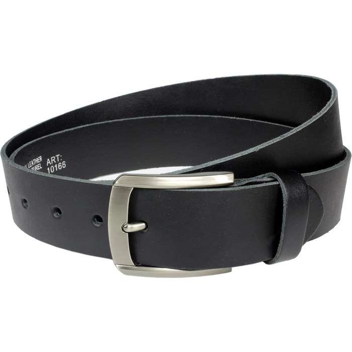 Чорний шкіряний ремінь Vascavi® з натуральної шкіри, 4 см, регульований, Made in Germany, для жінок та чоловіків