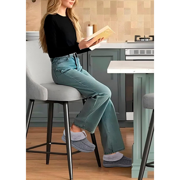 Тапочки жіночі COFACE, теплі, флісові, зимові, з рухомої підошвою, сірі (44 EU)