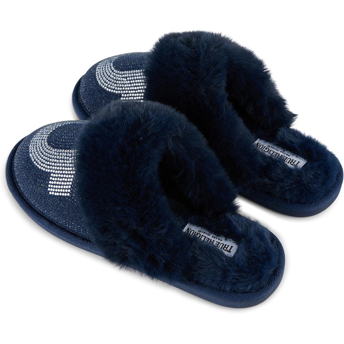 Тапочки True Religion для жінок, подарунок, комфортні домашні тапочки (джинс, розмір L)