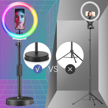 PEYOU Кольцеве світло з штативом, 42 режими RGB, для відео, Live, Vlog, YouTube, TikTok, макіяжу та фотографії
