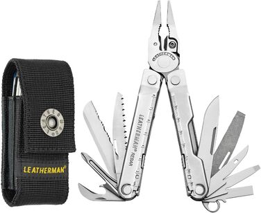 Мультитул Leatherman Rebar 17 інструментів для дому і кемпінгу, чорна нержавіюча сталь, чохол Molle, сріблястий