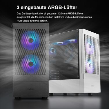 Корпус для ПК Gamdias TALOS E3 Mesh White - Mid-Tower з 3 RGB вентиляторами, сітчаста передня панель, скло, PSU-кришка