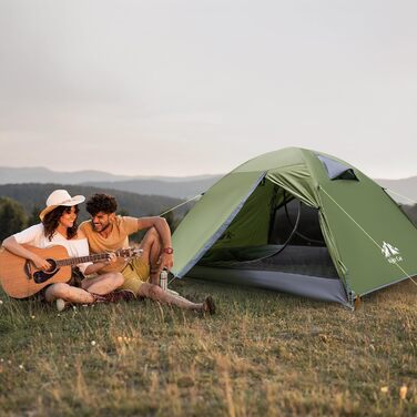 Намет Night Cat Camping для 2 осіб: Водонепроникний, легкий, 3 сезони, з тамбуром, зелений