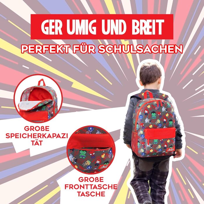 Дитячий рюкзак Marvel Spiderman з дизайном The Avengers, Iron Man та іншими героями. Ідеальний для школи та як подарунок (40x30x16cm)