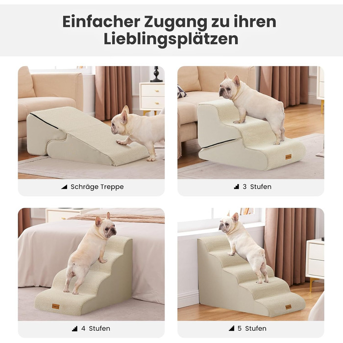 Сходинки для собак Gardner Pet - 3 сходинки, 35/42 см, з водонепроникним покриттям, для маленьких собак, з високощільних матеріалів