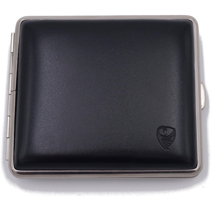 GERMANUS Cigarette Case, Made in Germany, Black Leather, 85 mm II