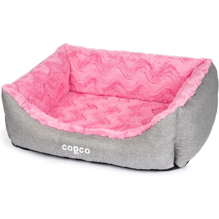 Ортопедичне ліжко для собак CopcoPet Pia, рожеве, 60 x 50 см - м'яке ліжечко з віскоеластичною начинкою, зручне, з антиковзаючою основою, легко миється, для маленьких собак