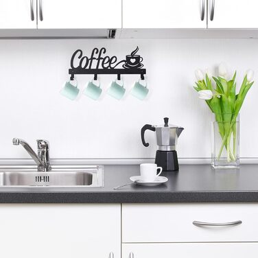 CUKE2BEET Wall-Mounted Coffee Cup Holder – Cup Organizer for Coffee Bar, Kitchen Utensils