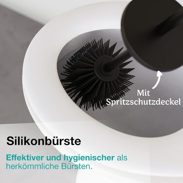 Набір щіток для унітазу Hovea (2 шт.) - чорний - силікон та метал - кріплення на стіну без свердління