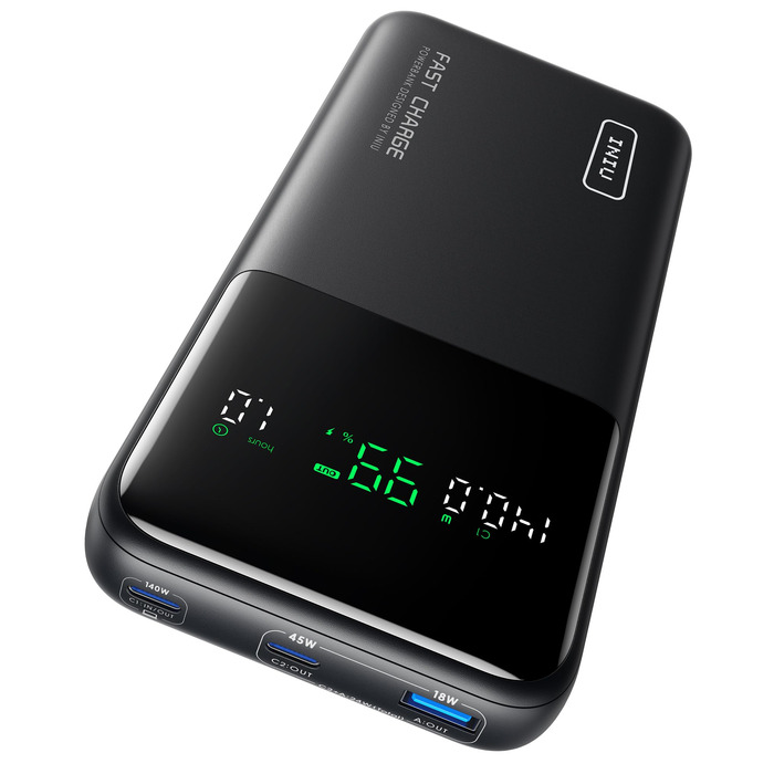 Power Bank INIU 140W: портативний зарядний пристрій 25000mAh з PD та QC швидкою зарядкою USB-C, для ноутбуків, iPhone, телефонів та планшетів