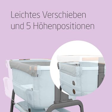 Maxi-Cosi Iora Bedside Crib Baby, Foldable Co-Sleeper, 0–6 Months, max. 9 kg, 4 Recline Positions and 5 Height Levels, Easy to Push, Comfortable Mattress, Large Basket, Easy to Carry, Essential Grey Essential Grey Iora