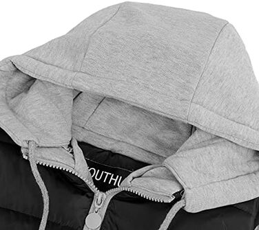 Жіноча степна жилетка YOUTHUP з капюшоном, легка зимова жилетка, безрукавка для активного відпочинку та повсякденного носіння, чорна