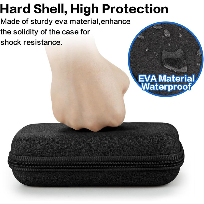 Органайзер для кабелів Teskyer, чорний, водонепроникний, жорсткий корпус, 8,5 x 17,5 x 6 см