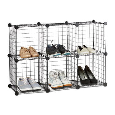 Relaxdays Wire Shelf Organizer with 6 Compartments