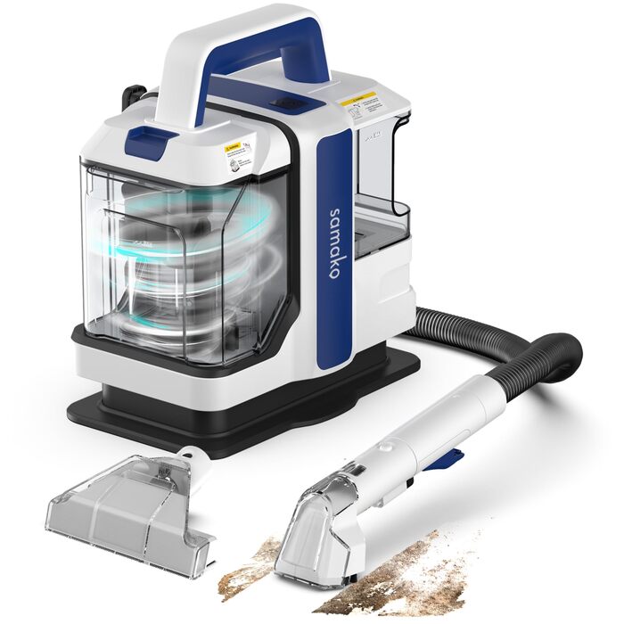 Портативний чистий для килимів та м'яких меблів Samako – 400W, 2 великі резервуари для води, для всіх типів тканини