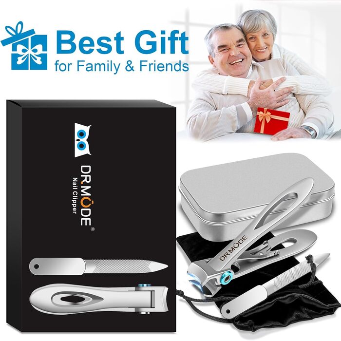 Набір кусачок для нігтів DRMODE Profi: професійні кусачки для кутикули, щипчики для врослих нігтів та манікюрні ножиці для чоловіків і літніх людей (2 шт)