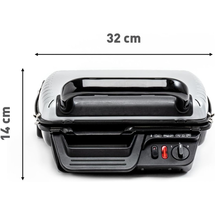 Tefal Contact Grill 2in1 GC3050 | Sandwich Maker | Folds out as a tabletop grill/BBQ with double grilling surface | Adjustable thermostat | Non-stick coated | 2000W | 38.3x21x38.8cm Single without baking function
