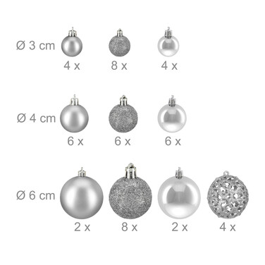 Relaxdays Set of 50 Christmas Baubles