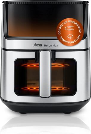 Фритюрниця Ufesa Phantom AF5000 з гарячим повітрям, 5л, Wi-Fi, App, LED-дисплей, 1500W, ексклюзивно від Amazon