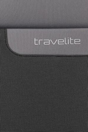 Travelite 4-Wheel Luggage Size L Softshell made from recycled material, Luggage Series VIIA: Trolley with expandable gusset + edge protection, 77 cm, 91-103 liters (Large Trolley (77 cm), Slate Grey)