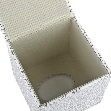 Disco Ball Tissue Box Cover, PU Leather, Cube-Shaped Tissue Holder, Square, Paper Holder, Napkin Dispenser for Home, Office, and Car (Silver Carving)
