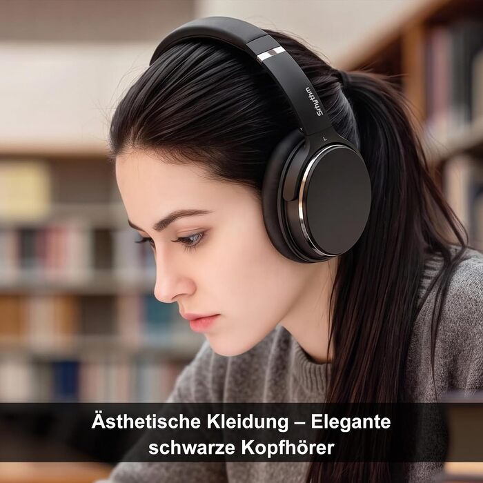Бездротові навушники з активним шумозаглушенням Srhythm NC25, Bluetooth, Hi-Fi звук, глибокий бас, NFC, вбудований мікрофон, чорні