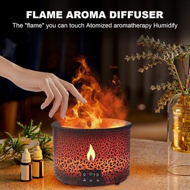 Аромадифузор Vulkan з підсвічуванням: зволожувач повітря, 300 мл, 2 режими, керування від пульта, холодний пар, для дому, фітнесу, білий