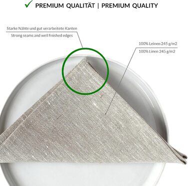 Varvara Home 6 Linen Napkins - 6 Cloth Napkins Linen Napkins - Natural Linen Napkins - Linen Napkins Beige 6-Pack 45x45 cm