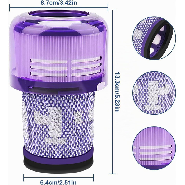 Набір фільтрів для пилососа Dyson V15 SV14 DV17 SV22 та V12 (4 шт.) — смінні HEPA-фільтри для акумуляторного пилососа