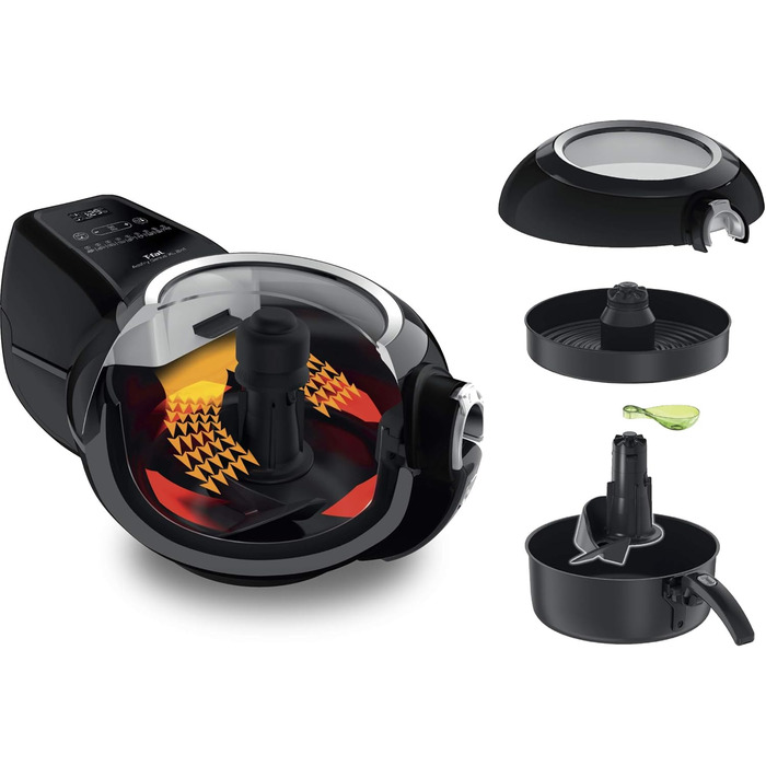 Аерофритюрниця Tefal ActiFry Genius XL 2в1, 1,7 кг, 9 програм, для 8 осіб, з мішалкою, без олії, чорна