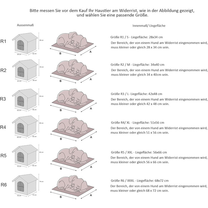 Будинок для собак та котів середнього розміру - знімний дах, для дому - сірий з графітом, 60 x 55 x 60 см [R4 / XL]