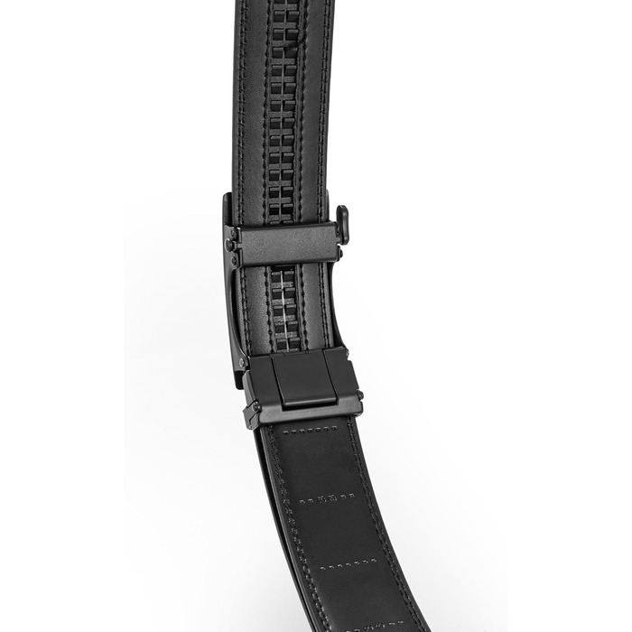 Чоловічий шкіряний ремінь на пряжці, ширина 35 мм, чорний, 125 см, підходить для об'єму талії 92-107 см. Ідеально для костюма, бізнесу та джинсів.
