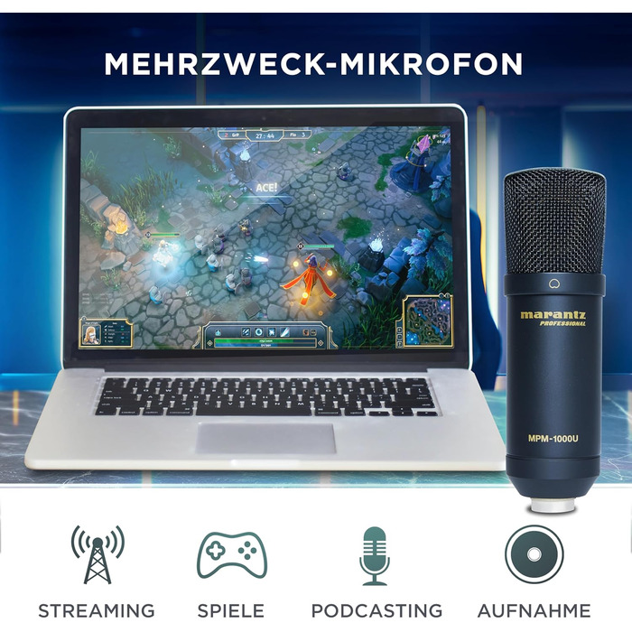 Marantz Professional MPM-1000U: USB мікрофон з великою мембраною та нирковою характеристикою для подкастів, студії та геймінгу
