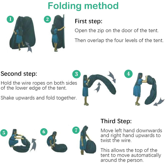 Намет для душу HOMASIS Pop up, зелений, 120x120x190 см - переносний, для кемпінгу, з кишенькою