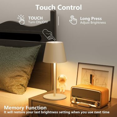 Акумуляторний LED світильник настільний 26 см, 5000mAh, Khaki (2 шт) - кемпінговий, водонепроникний IP54, для ресторану, спальні, бару