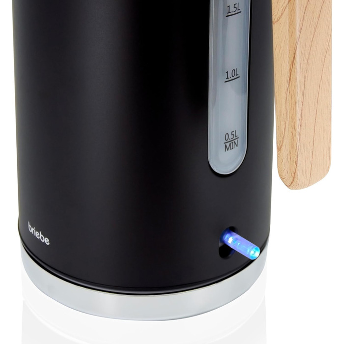 Тостер Briebe Nordic Set з широкими слотами та підставою для бургерів, 6 режимів підсмажування + Електричний чайник 1,7л, 2200W, чорний, набір для сніданку