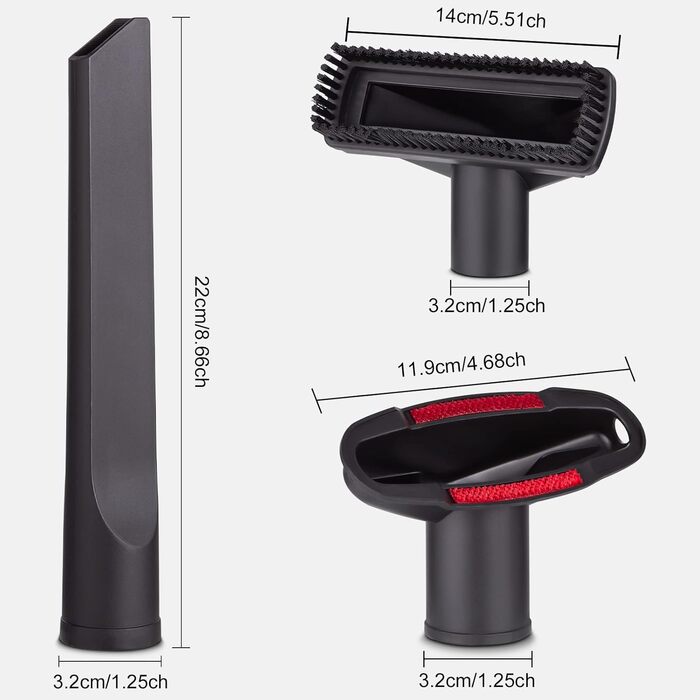 Насадки для пилососа: насадка для м'яких меблів, щітка для килимів, універсальний адаптер 32-35 мм