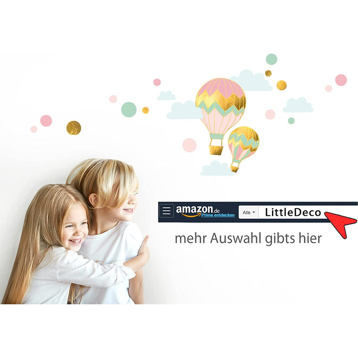 Little Deco Wall Sticker Baby Room Elephant and Rabbit with Moon and Stars I 163 x 95 cm (W x H) I Kids Pictures Decoration Children's Room Sticker Girl Sticker Boy Sticker DL463