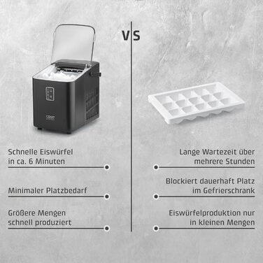 Машина для приготування льоду Caso IceChef Compact: швидке приготування, 1л бак, самоочищення, з лопаткою