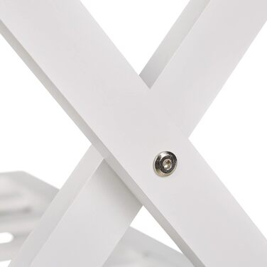 Relaxdays Folding Suit Stand, Suit Stool Wood, HBT: 54.5 x 66 x 44.5 cm, 2 Shelves, Suit Storage Hotel, white, 10029975_49