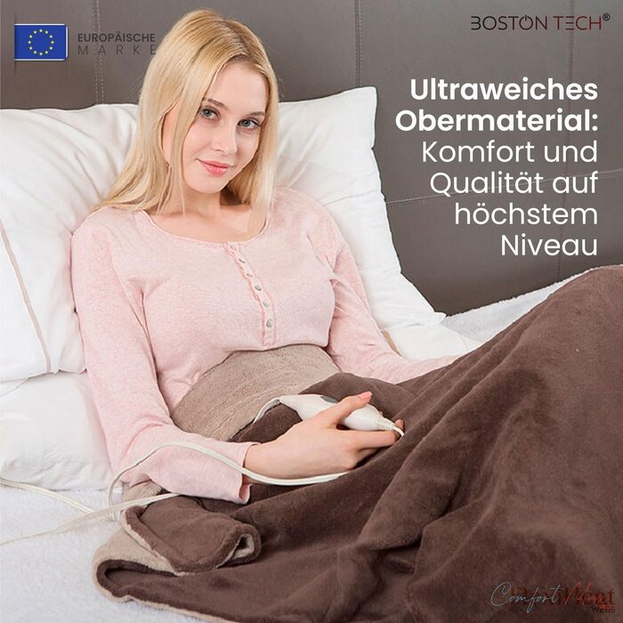 Електрична ковдра Comfortmax Double | 180x130 см | 9 температурних режимів | Знімний пульт | Швидкий нагрів | Автоматичне вимкнення | Захист від перегріву | Можна прати в пральній машині