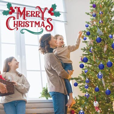 24 штуки ялинкових прикрас - кульки 4 см, синій колір, пластик, для ялинки, стійкі до пошкоджень, для святкового декору