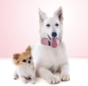 Тактичне обгортання для собак TSPRO, міцне обгортання з металевою застібкою, ширина 3,8 см, регульоване та товсте для середніх та великих собак (Рожевий M), розмір шиї M (регульоване 40-48 см), Рожевий