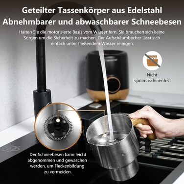AMZCHEF Автоматичний спінювач молока 8-в-1, 550 Вт, 600 мл, чорний. Спінювач молока для гарячого та холодного напою, дитячого харчування.