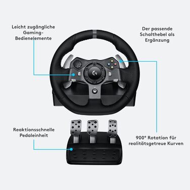 Руль Logitech G29 Driving Force з Force Feedback, 900°, шкіряне покриття, педалі з нержавіючої сталі, сумісний з PS4/PS3/PC/Mac, чорний