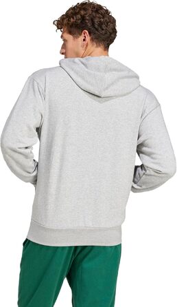 Чоловічий худі adidas Essentials Feelcozy з французьким тері, сірий меланж/чорний, розмір M